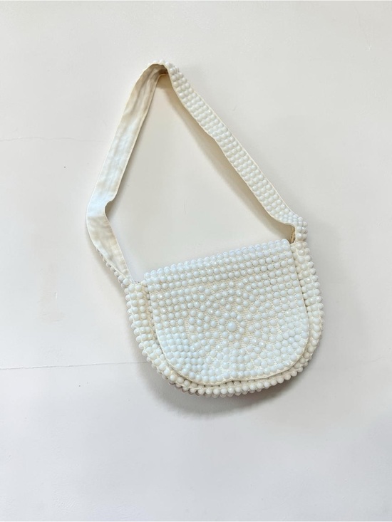 Vintage Handbags - Beaded white wedding handmade vintage 50’s Hong Kong